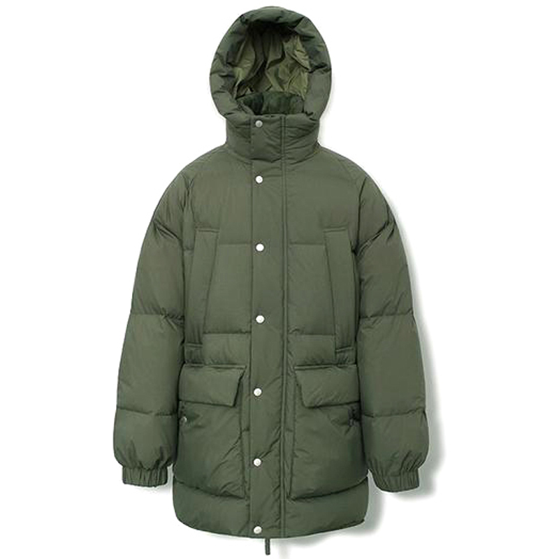 Khaki Green Warm Air Duck Down Half Padding Jackets